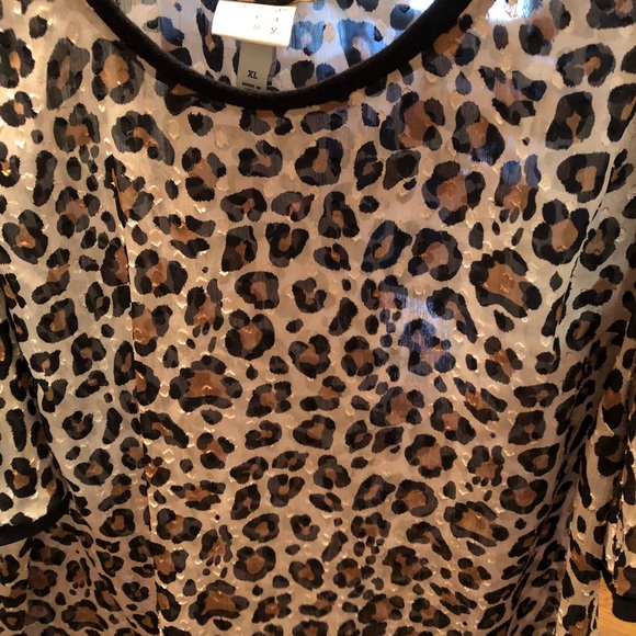 Cheetah Print Sheer Blouse - Picture 4 of 5